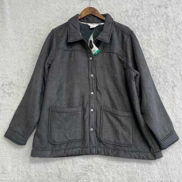 NEW Boston Traders Women's XL Faux Fur Shell Jacket Button up - Picture 1 of 10